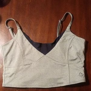 Satva Gray + Navy Organic Mesh Sports Bra Large